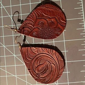Faux textured leather earrings